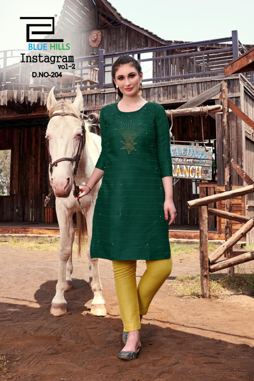 Blue Hill Sinstagram Vol 2  Latest Fancy Regular Casual Wear Pure Cotton  Kurtis Collection 